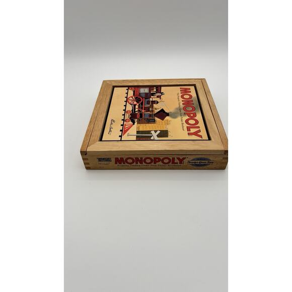 2001 Hasbro Parker Brothers Nostalgia Game Monopoly in Wooden Box Complete VG - Picture 3 of 16